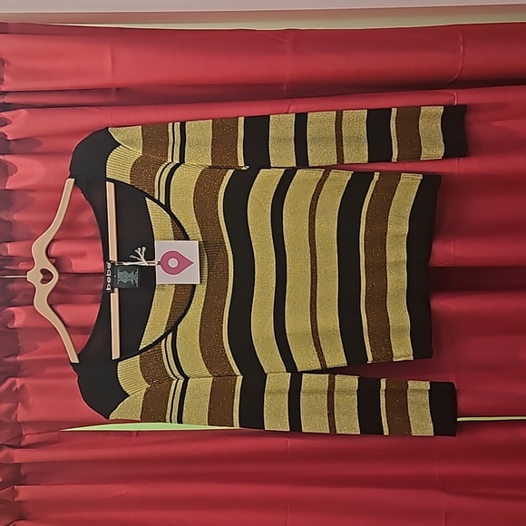 Bebe Metallic three quarter sleeve top - Picture 1 of 4